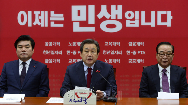 김무성 새누리당 대표가 지난 10일 오전 서울 여의도 국회에서 열린 최고위원회에서 모두발언 하고 있다. 박해묵 기자/mook@heraldcorp.com
