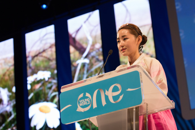 Park Yeon-mi.   One Young World Summit
