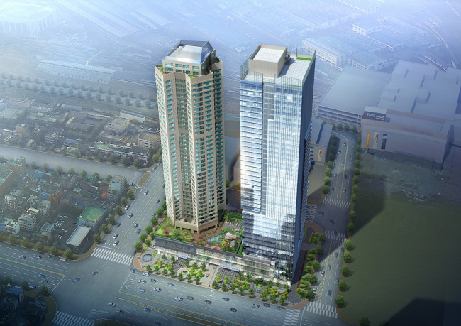 An artist’s rendering of Yongsan Prugio Summit   Daewoo E&C