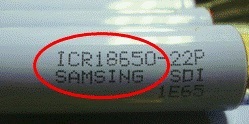 Counterfeit lithium-ion batteries. (Samsung SDI)