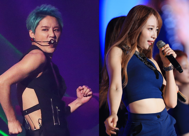 JYJ Junsu(left) and EXID Hani (Yonhap)