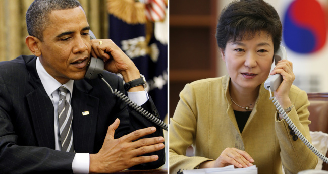 U.S. President Barack Obama and South Korean President Park Geun-hye (Yonhap)