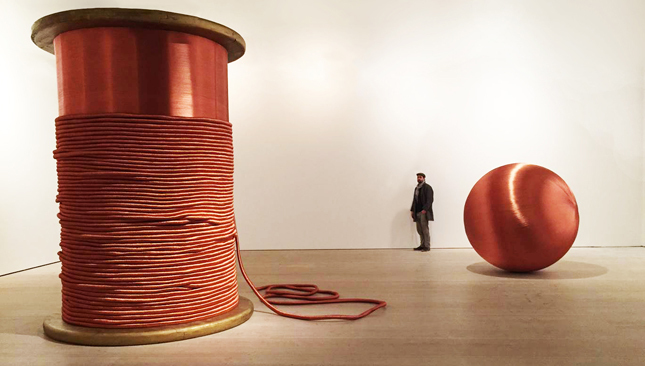 A visitor views works on display during a preview of Champagne Life, the first Saatchi show entirely devoted to female artists, being held at Saatchi Gallery on Jan. 13-March 9. (Saatchi Gallery)