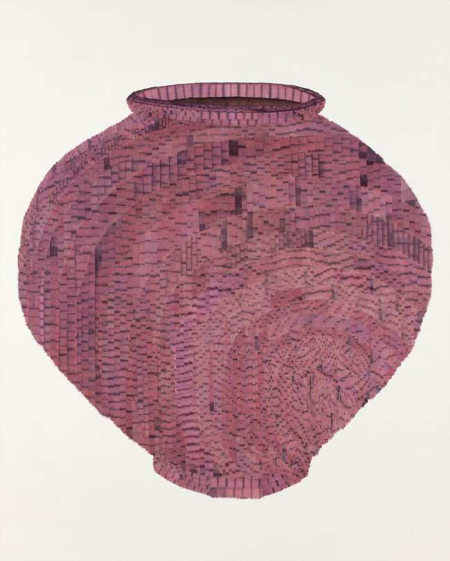 김보영, 닮다4,  한지에 천연염료 염색, 백토, 163×130㎝, 2014  [사진제공=갤러리엘르]