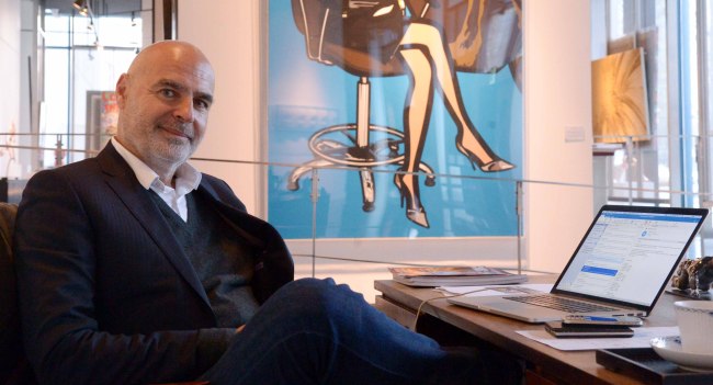 Gilles Dyan, chairman of the Opera Gallery Group, poses at the Opera Gallery Seoul on Monday. (Chung Hee-jo/The Korea Herald)