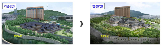 A downsized version of Hotel Shilla’s envisioned hanok hotel complex Yonhap