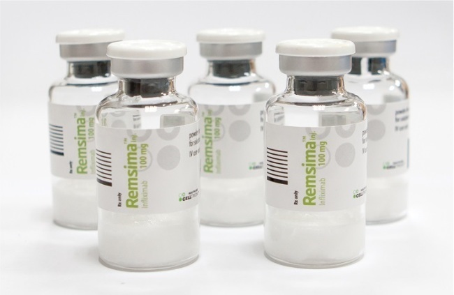 Celltrion’s biosimilar drug Remsima, based on Johnson & Johnson and Merck & Co.’s anti-inflammatory biologic drug Remicade.    Celltrion