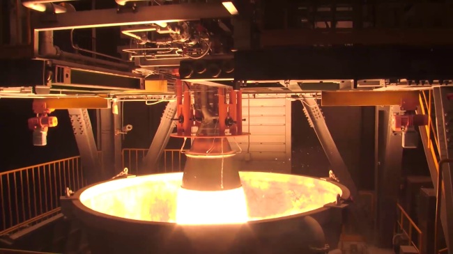 The Korea Aerospace Research Institute, a state-run Korean space agency, conducts a test firing on a 75-ton rocket engine. (KARI)