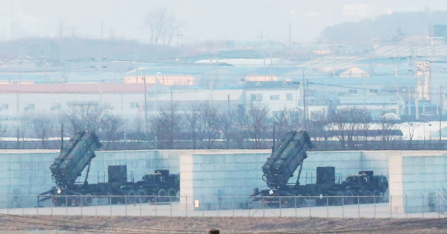 Patriot missile system stationed in the Osan Air Base in Pyeongtaek, Gyeonggi Province. (Yonhap)