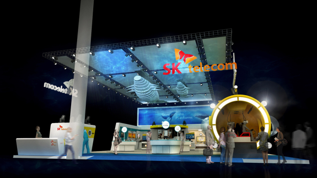 A concept image of SK Telecom‘s exhibition booth at the Mobile World Congress. (SKT)