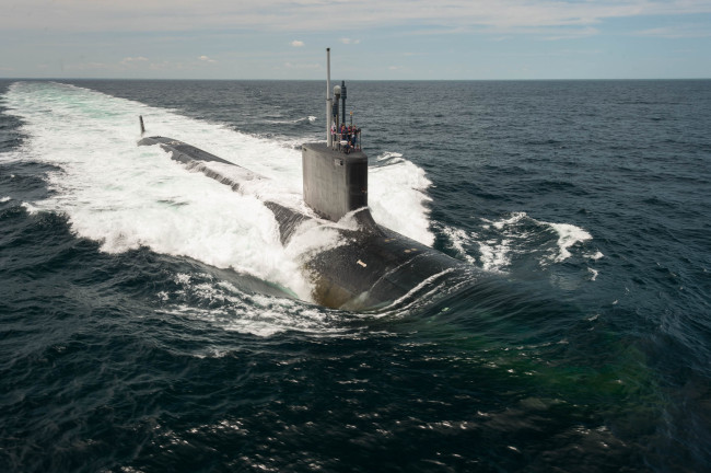 The U.S. Navy’s nuclear-powered submarine, USS North Carolina, joined a drill with South Korea. /The U.S. Navy