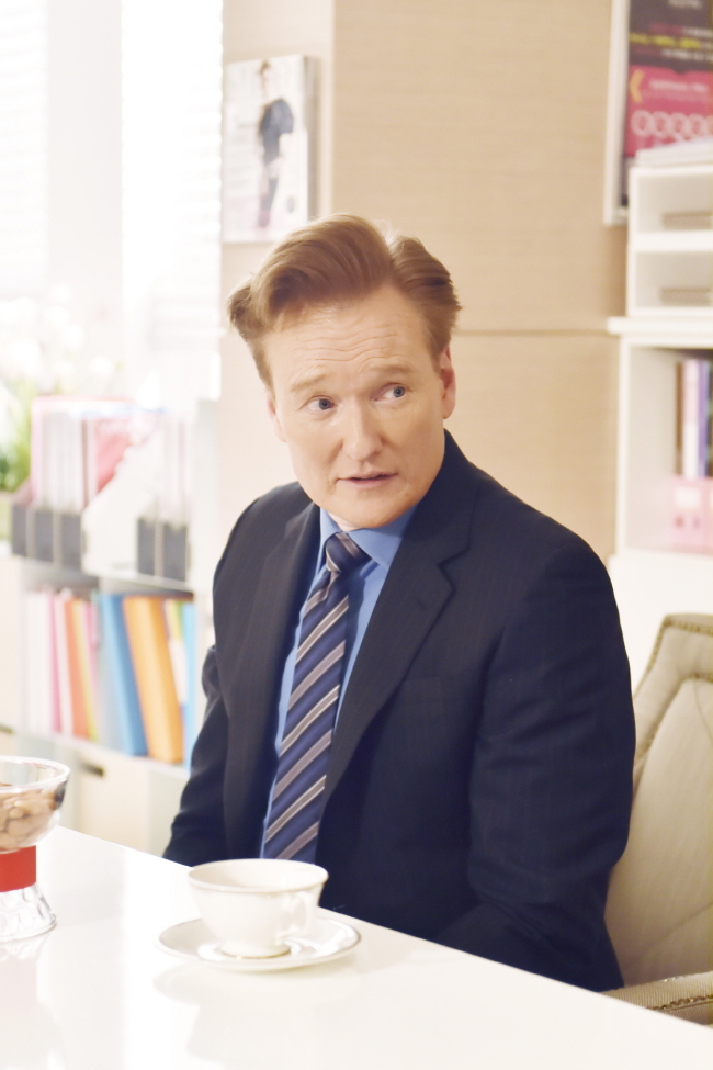 Conan O‘Brien visits the MBC headquarters in Seoul on Tuesday. (MBC)