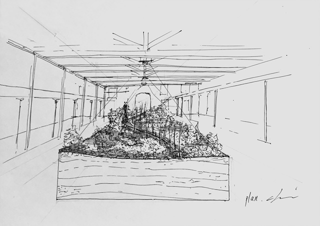 Sketch of the DMZ project model for the Venice Architecture Biennale (Courtesy of artist Choi Jae-eun/Kukje Gallery)