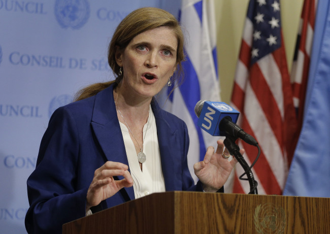 U.S. Ambassador to the United Nations Samantha Power (Yonhap)