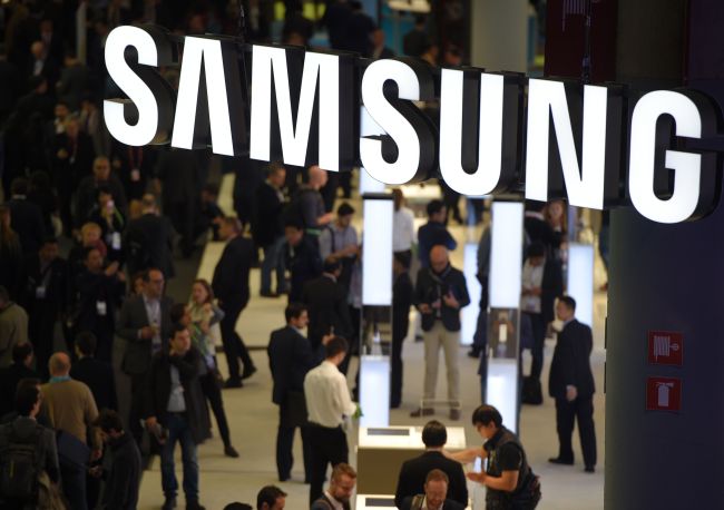 The Samsung Electronics booth at the Mobile World Congress in Barcelona, Spain (Yonhap)