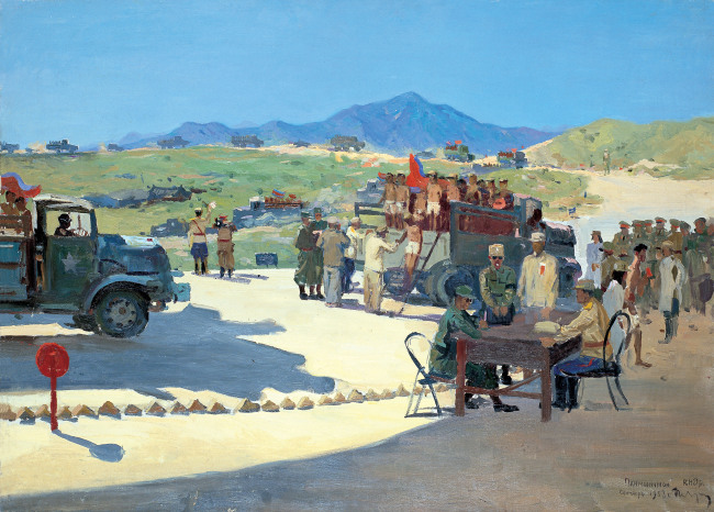 Repatriation of North Korean prisoners of war at Panmunjeom by Pen Varlen (MMCA)