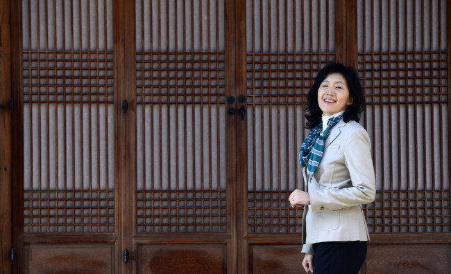 Sohn Jie-ae poses before an interview with The Korea Herald in Seoul on Tuesday. (Park Hae-mook/The Korea Herald)
