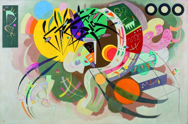 “Dominant Curve” by Vasily Kandinsky, one of the highlights of “From Kandinsky to Pollock“ running at Palazzo Strozzi in Florence, Italy, until July 24. (Kristopher McKay/ Palazzo Strozzi)