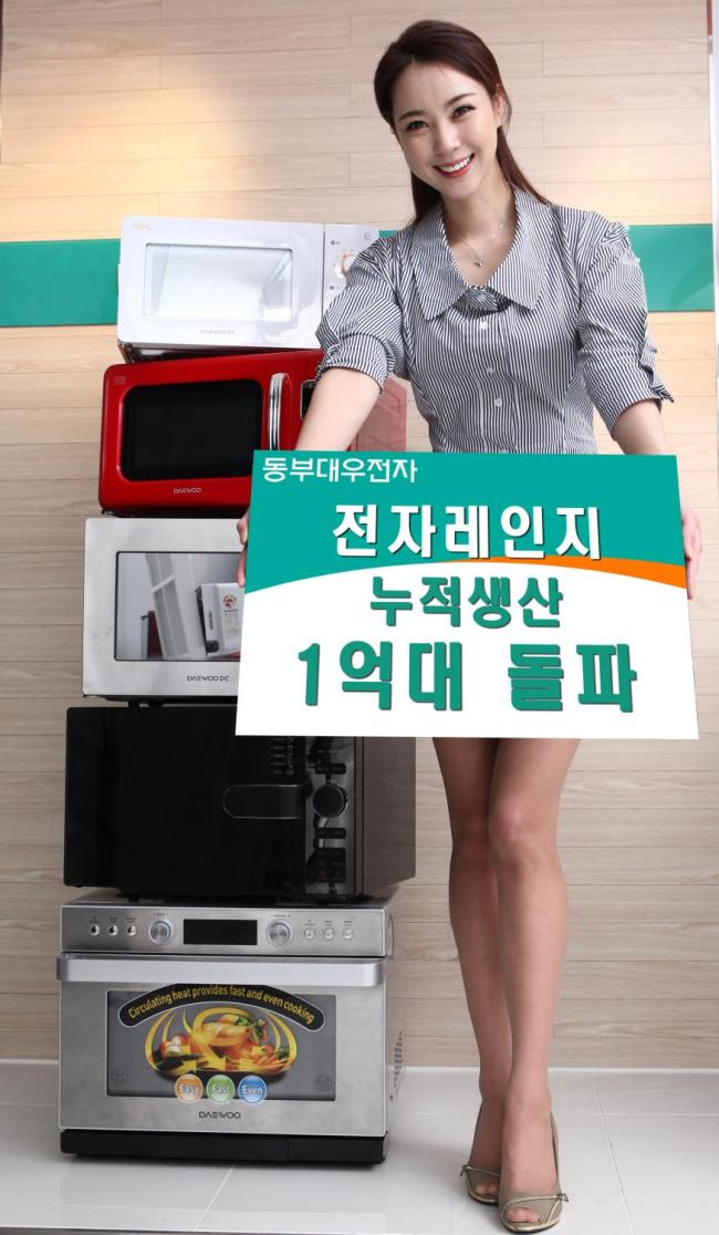 동부대우전자는 전자레인지 생산 18년만인 지난 2003년 누적 생산량 5000만대를 기록했으며, 이후 매년 평균 410만대를 생산하며 5000만대 돌파 13년만에 다시 누적생산량 1억대를 달성했다.