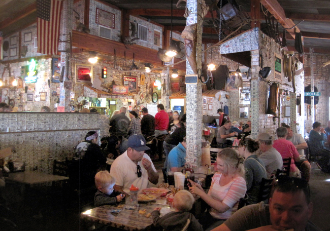 Walls are plastered with dollar bills at the Superstition Restaurant and Saloon in Tortilla Flat, Arizona. (Minneapolis Star Tribune/TNS)