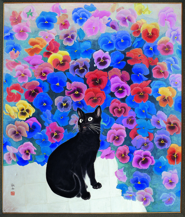 팬지와 고양이, 순지에 암채, 100.0×80.3㎝, 1976  [사진제공=국립현대미술관]