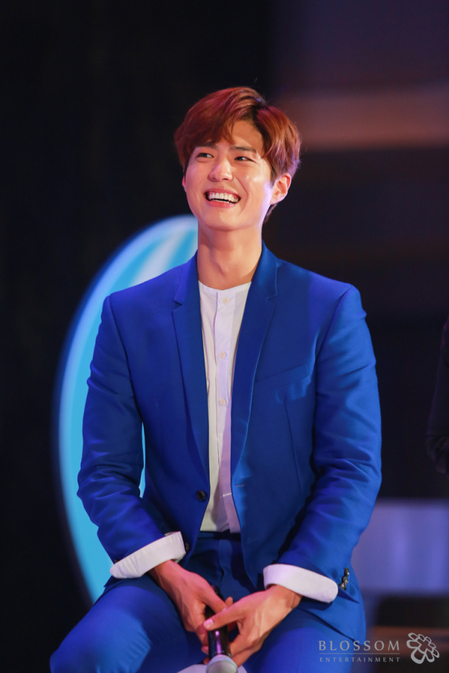 Actor Park Bo-gum at a fan meeting held at the Taipei International Convention Center in Taiwan on Saturday. (Blossom Entertainment)