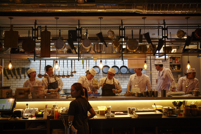 An interior view of YG Entertainment’s barbecue restaurant, Samgeori Pujutgan, located in Hongdae (YG Entertainment)
