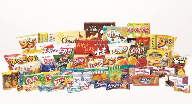 Diverse snacks made by Orion (Orion)