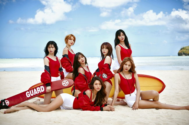Girl group AOA poses for a promotional cut for its new album “Good Luck” released on Monday. (FNC Entertainment)