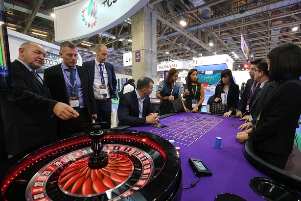 G2E Asia participants look around the casino located inside the Venetian Hotel in Macau on May 17. (G2E Asia)
