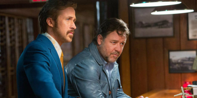 Ryan Gosling (left) and Russell Crowe star in “The Nice Guys.” (Warner Bros. Pictures)