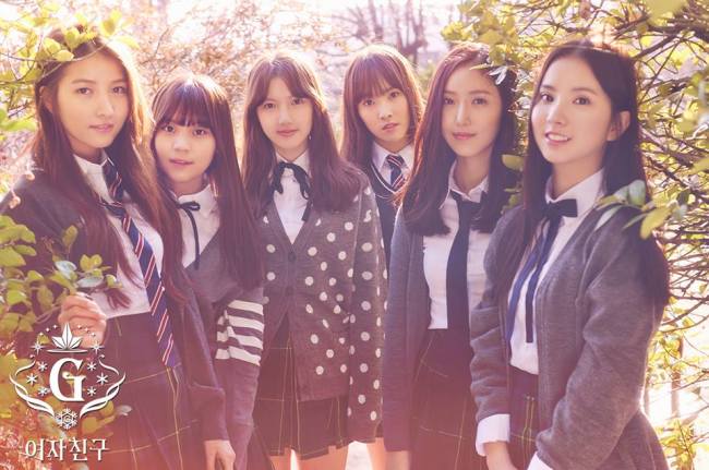 The six members of GFriend are featured on a shot for the group’s latest single “Rough.” (Source Entertainment)