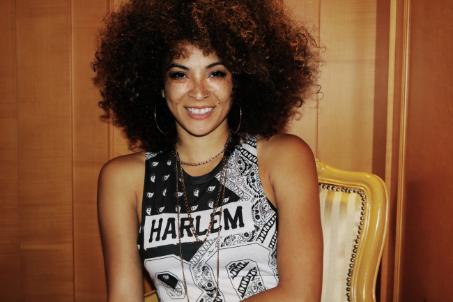 Nashville-based soul singer Kandace Springs sits with The Korea Herald for an interview on May 23 in southern Seoul. (Rumy Doo/The Korea Herald)