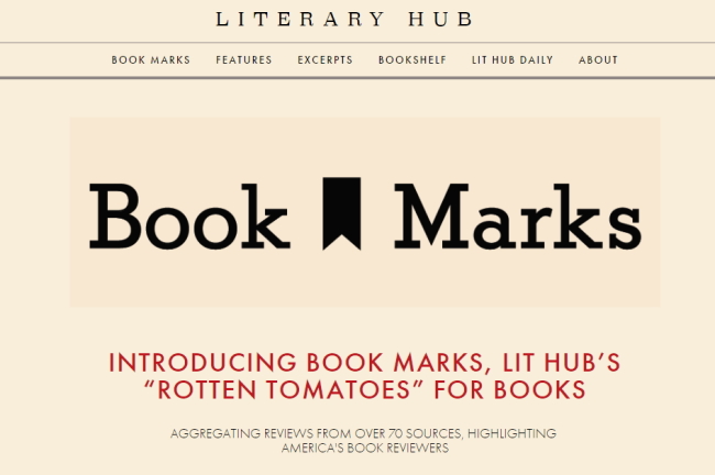 Screenshot of Literary Hub’s website, which offers visitors a compilation of critics’ book reviews (Literary Hub website)