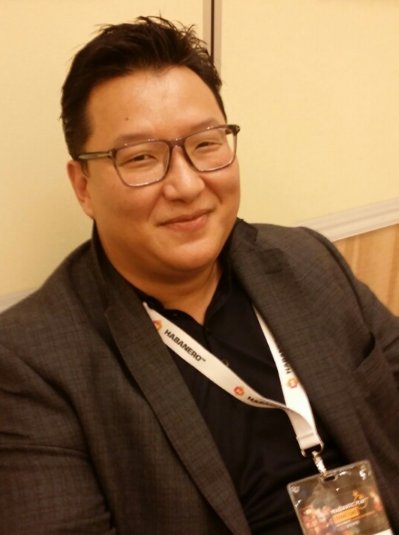 Dot founder and David Jung, CEO of Hero Poker (Cho Chung-un/The Korea Herald)