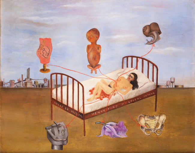 “Henry Ford Hospital” by Frida Kahlo (ⓒ2016 Banco de Mexico, Frida Kahlo & Diego Rivera Museums Trust)