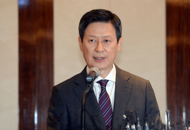Shin Dong-joo at a press conference in Seoul last year. The Investor