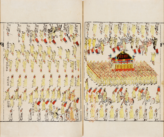 A drawing portrays the funeral procession of 25th King Cheoljong. (The National Palace Museum of Korea)