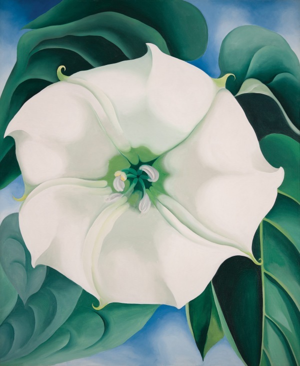 "Jimson Weed/White Flower No. 1,” which is part of an exhibition of more than 100 works by Georgia O’Keeffe opening at the Tate Modern in London. (Georgia O’Keeffe Museum/DACS, London)