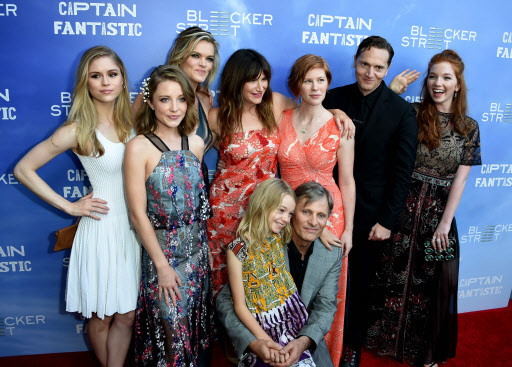 The cast arrives for the premiere of Bleecker Street Media‘s “Captain Fantastic” at the Harmony Gold in Los Angeles, California on June 28. (AFP-Yonhap)