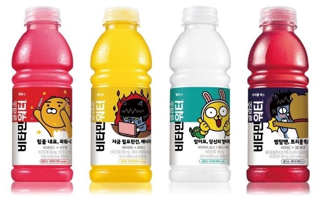 Coca-Cola's Glaceau Vitamin Water imprinted with Kakao Friends characters (Coca-Cola)
