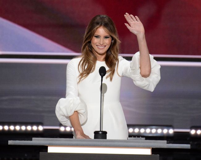 Melania Trump, wife of presumptive Republican presidential candidate Donald Trump, addresses delegates on the first day of the Republican National Convention on July 18 at Quicken Loans Arena in Cleveland, Ohio. (AFP)
