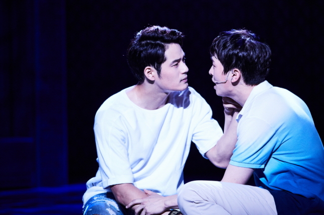A scene from “Bare the Musical,” which is running at the Doosan Art Center in Seoul until Sept. 4. (Achime Marketing Company)