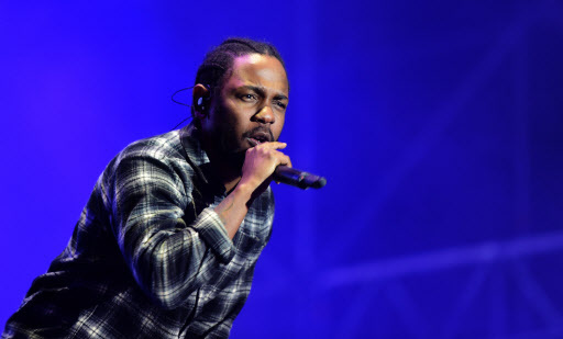 US rapper Kendrick Lamar performs on the fourth day of the 2016 Benicassim International Festival (FIB) in Benicassim, in Castellon province, Spain, July 17. (AFP-Yonhap)