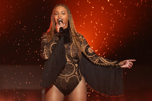 Beyonce performs “Freedom” at the BET Awards in Los Angeles on June 26. (AP-Yonhap)