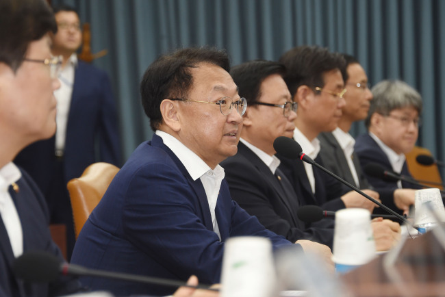 Finance Minister Yoo Il-ho attends ministerial meeting on July 27. / Ministry of Strategy and Finance