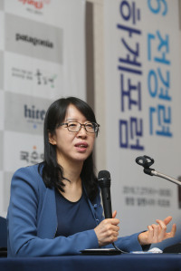 [사진=박명순 SK텔레콤 미래기술원장이 28일 강원도 평창에서 열리고 있는 전경련 CEO 하계포럼 강연에 앞서 기자간담회를 가졌다. 전경련 제공]