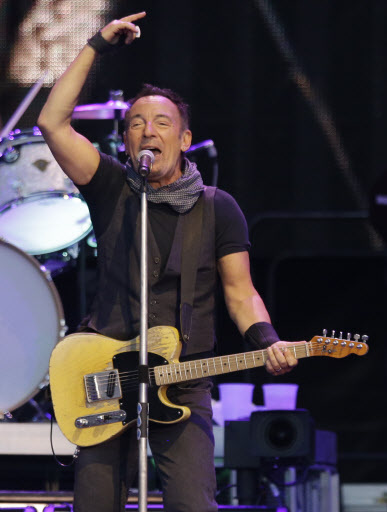 Bruce Springsteen performs during a concert at Rome's Circus Maximus on July 16. (AP-Yonhap)