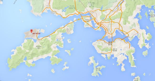 홍콩 첵랍콕 국제공항 위치도