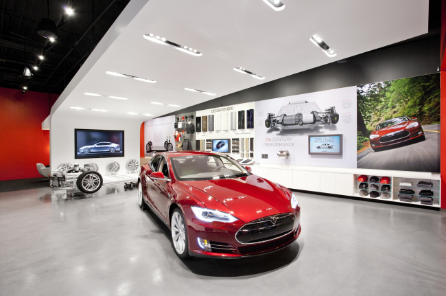 A Tesla retail store in Houston, the US.